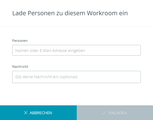 Invite people to a workroom window in CELUM WorkRooms