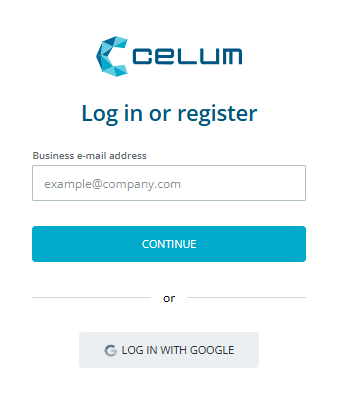 CELUM Cloud Account Home screen