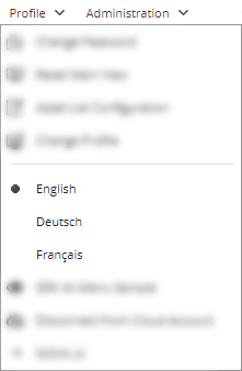 Profile menu