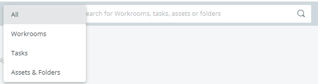 Search filters in CELUM WorkRooms